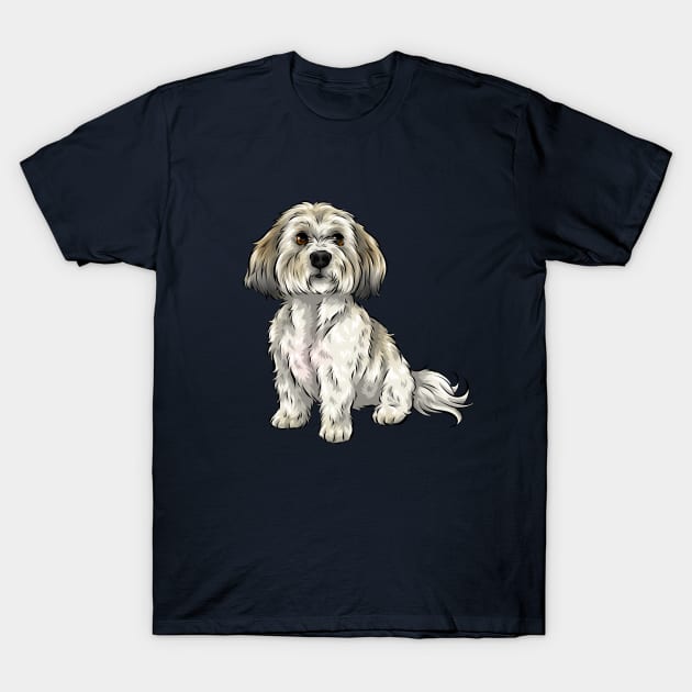 Cute Shichon Dog | Zuchon | Bichon Frise Shih Tzu cross T-Shirt by Shirin Illustration